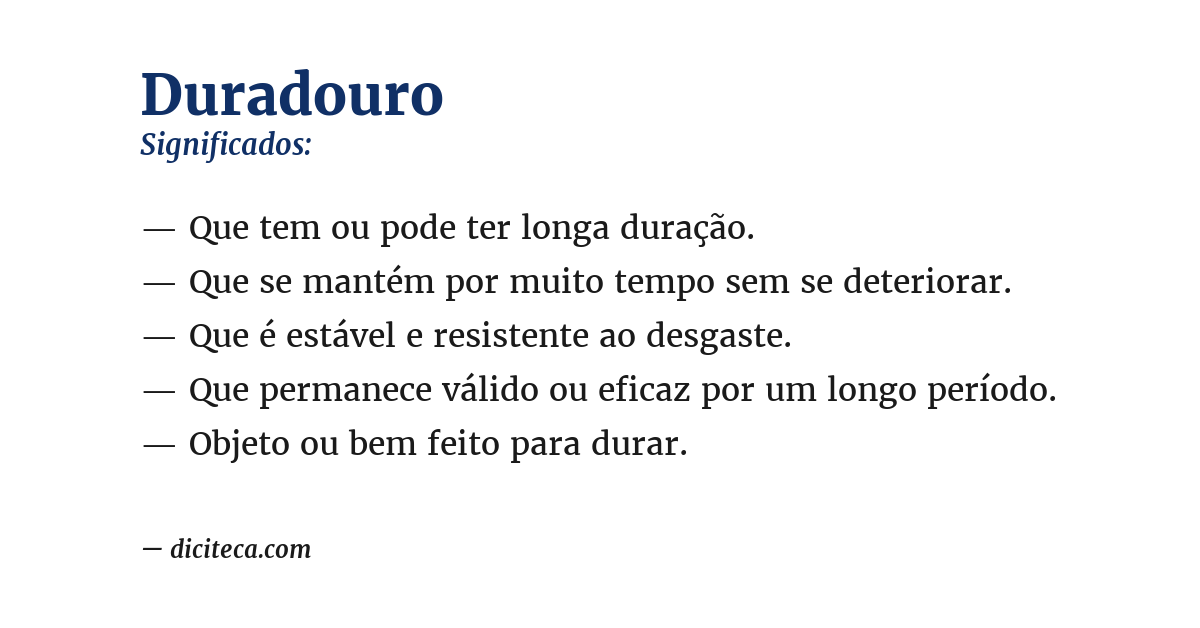 Significado de duradouro