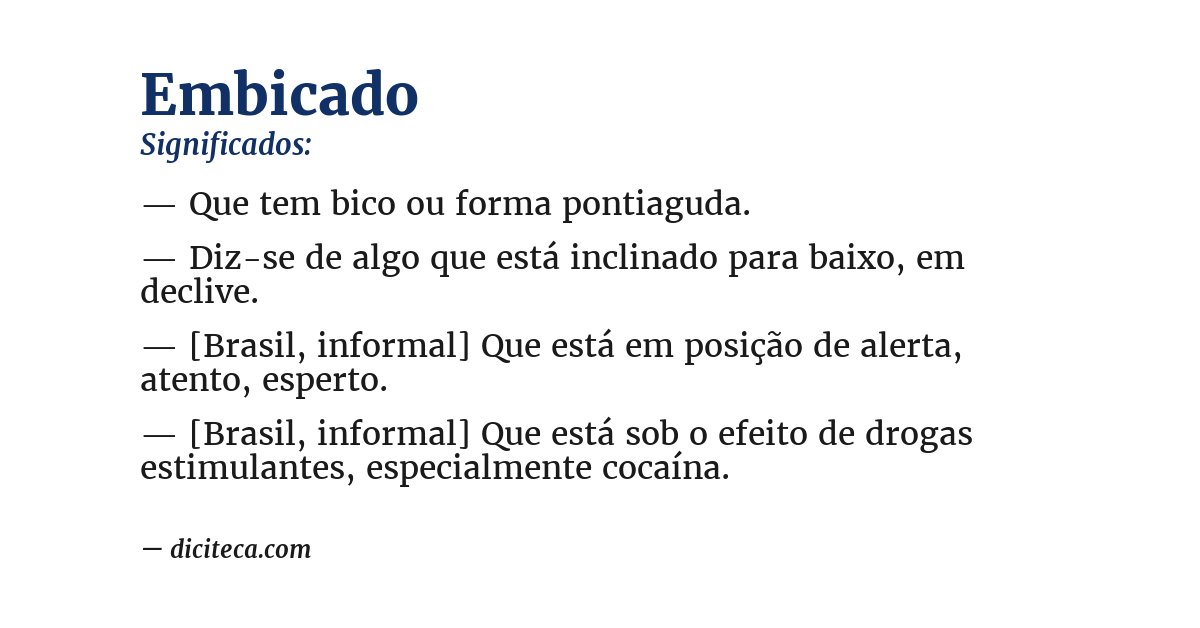Significado de embicado