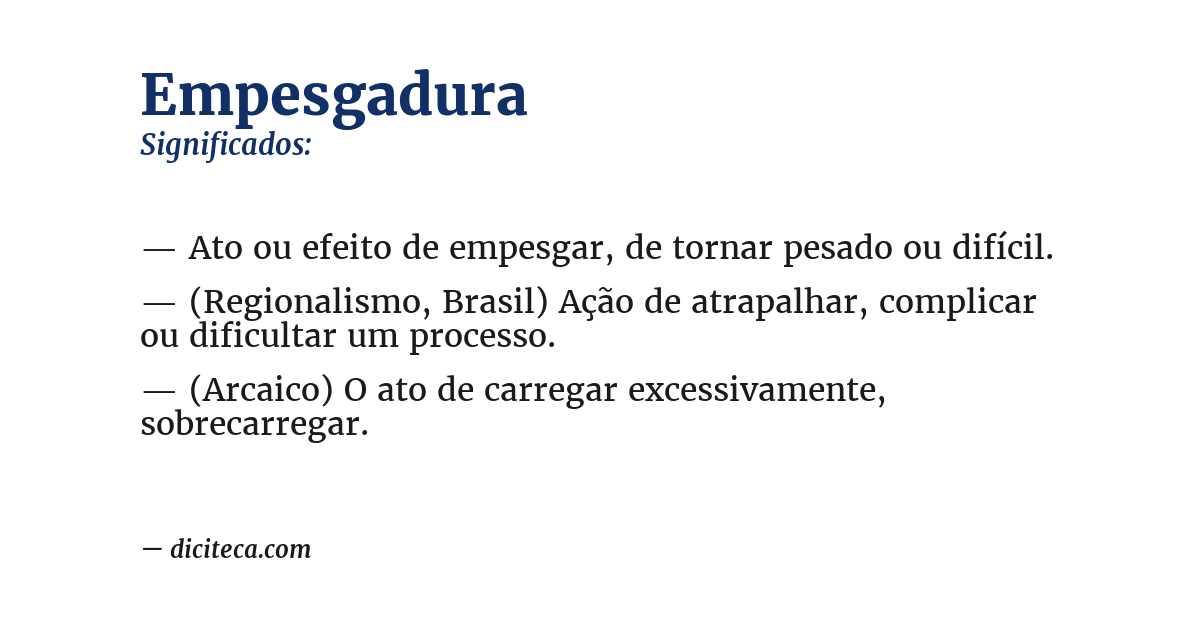 Significado de empesgadura