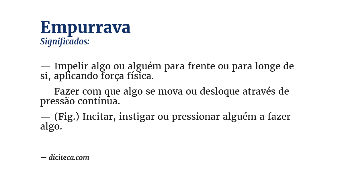 Significado de empurrava