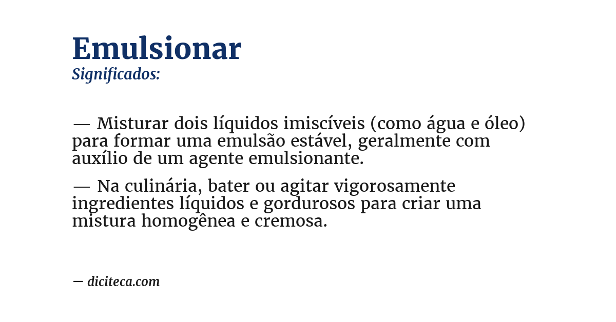 Significado de emulsionar