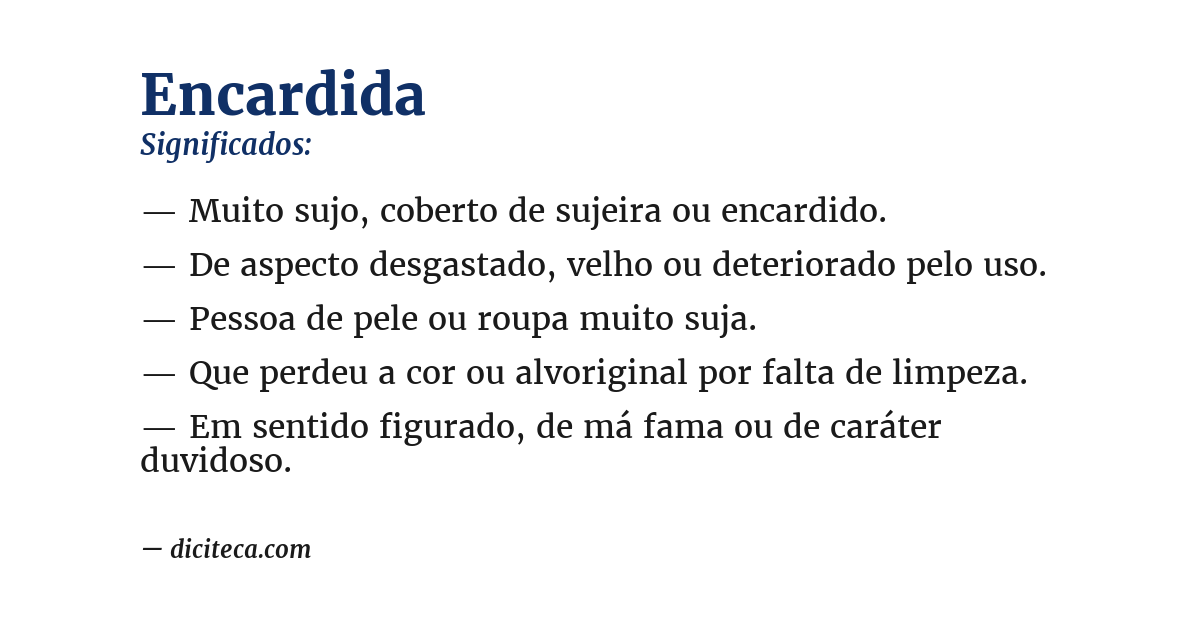 Significado de encardida