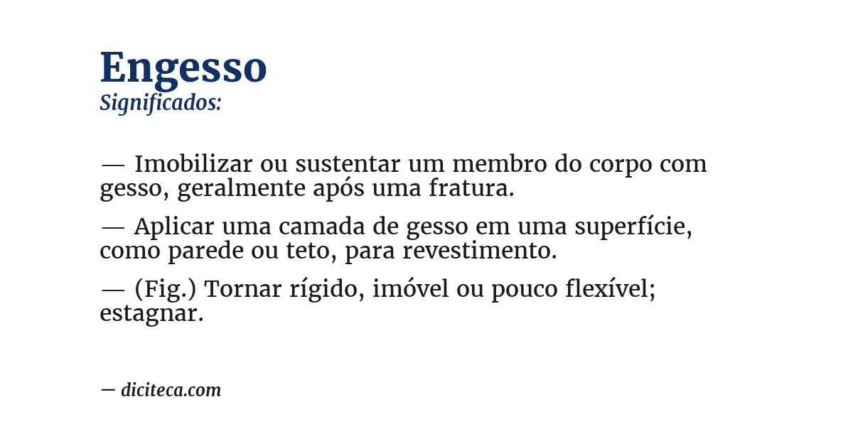 Significado de engesso