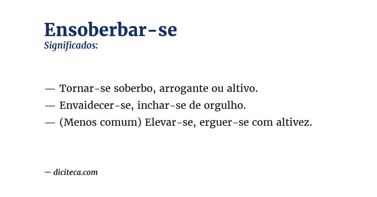 Significado de ensoberbar-se