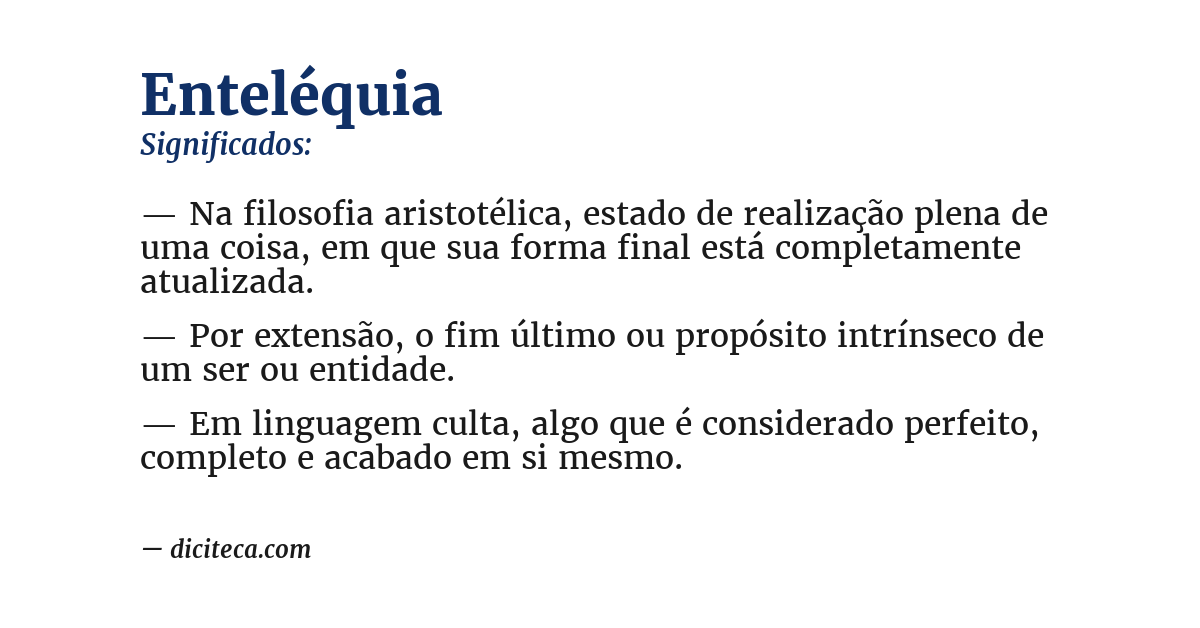 Significado de enteléquia