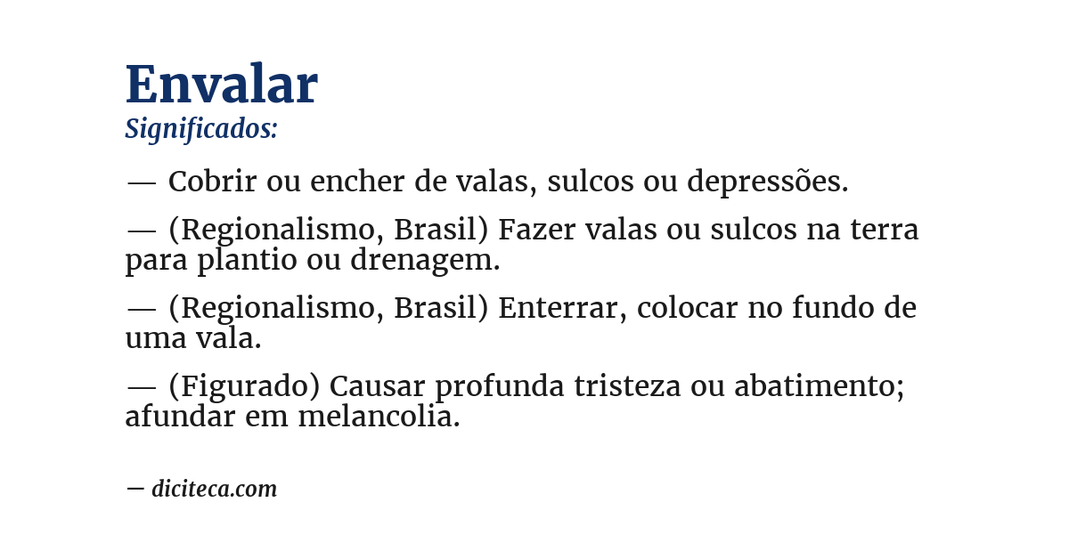 Significado de envalar