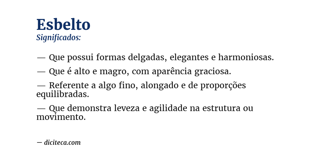 Significado de esbelto