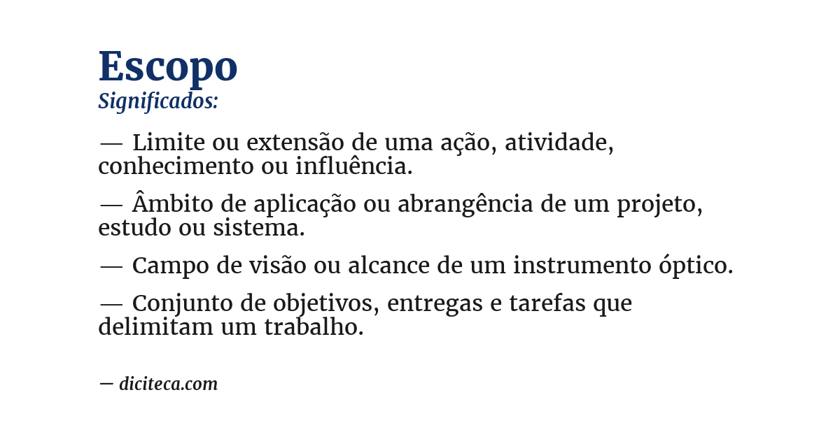 Significado de escopo