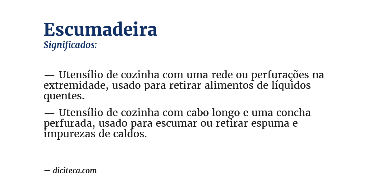 Significado de escumadeira