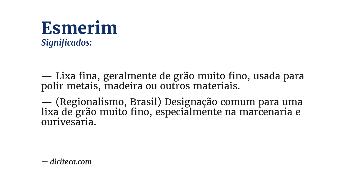 Significado de esmerim