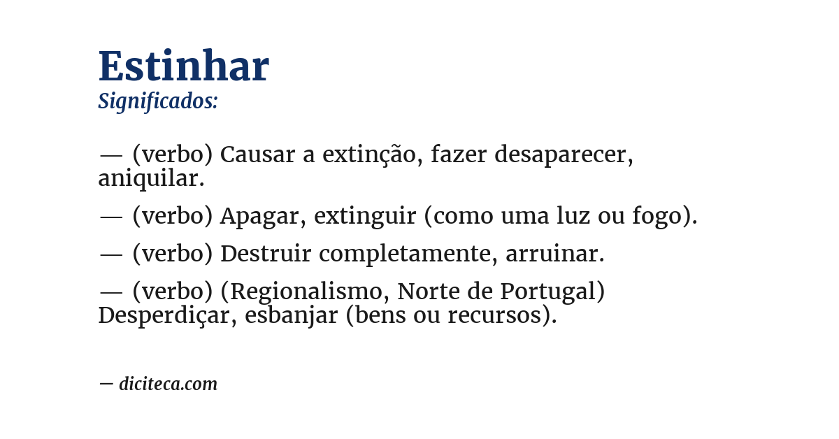 Significado de estinhar