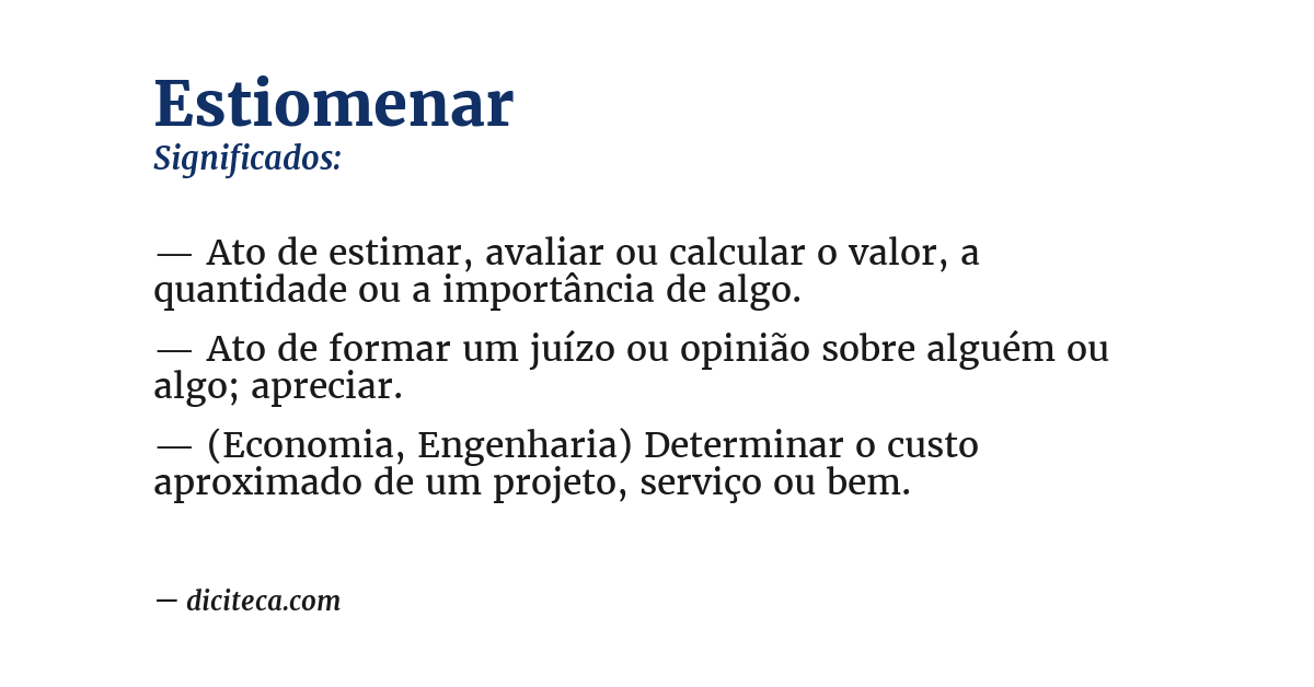 Significado de estiomenar