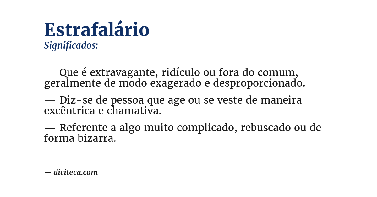 Significado de estrafalário