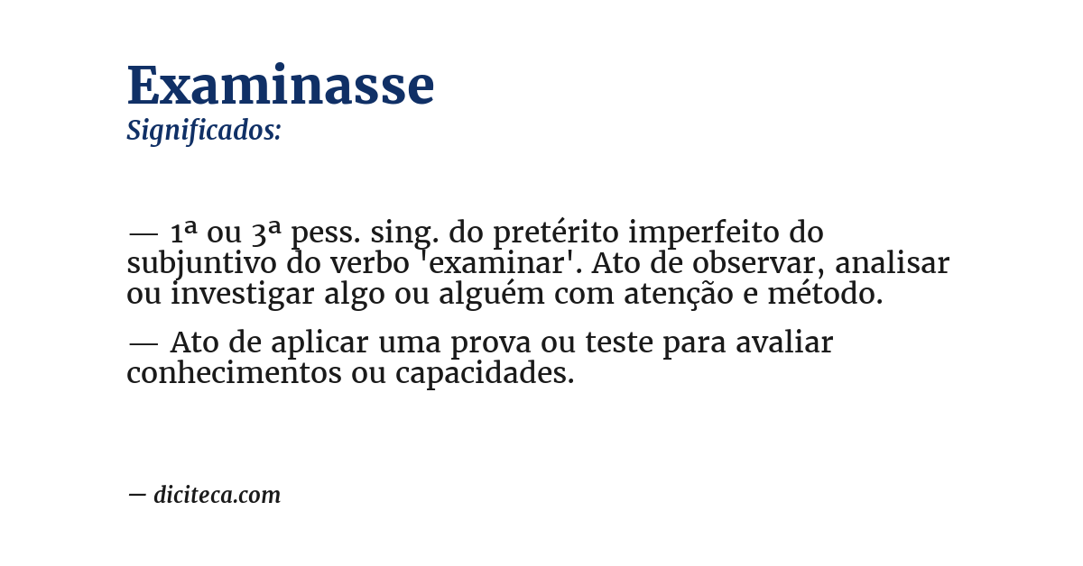 Significado de examinasse