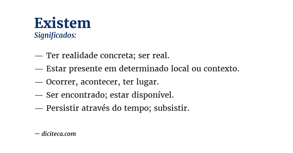Significado de existem