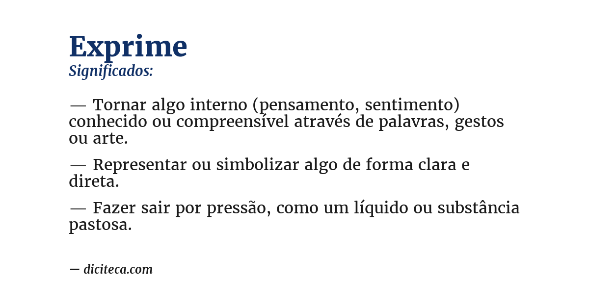 Significado de exprime