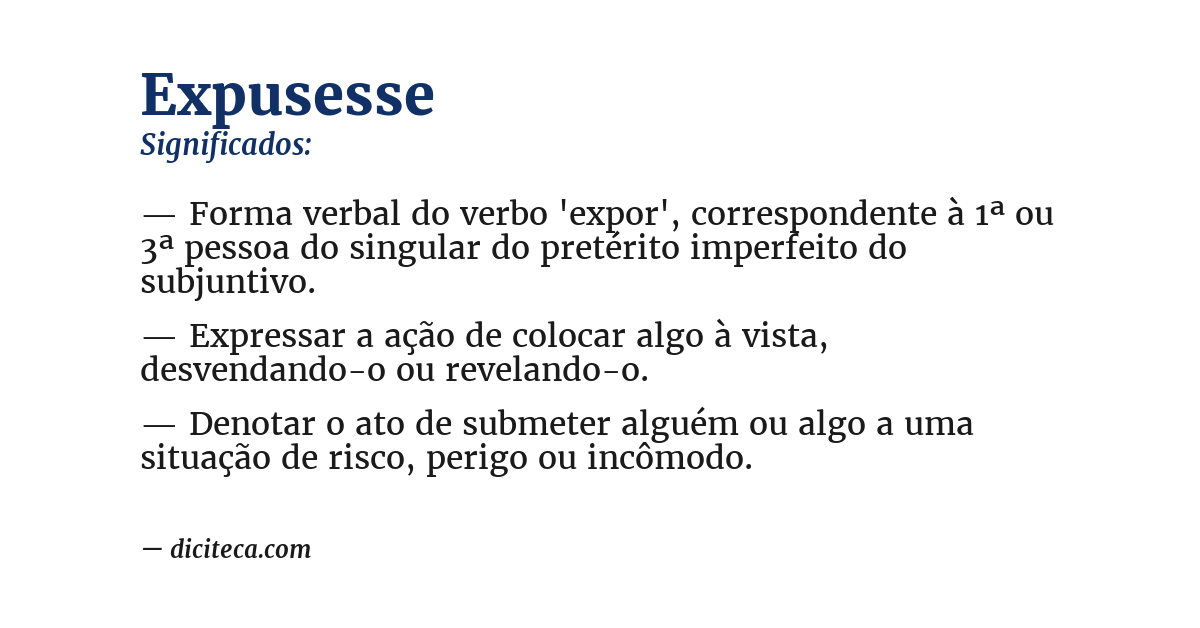 Significado de expusesse