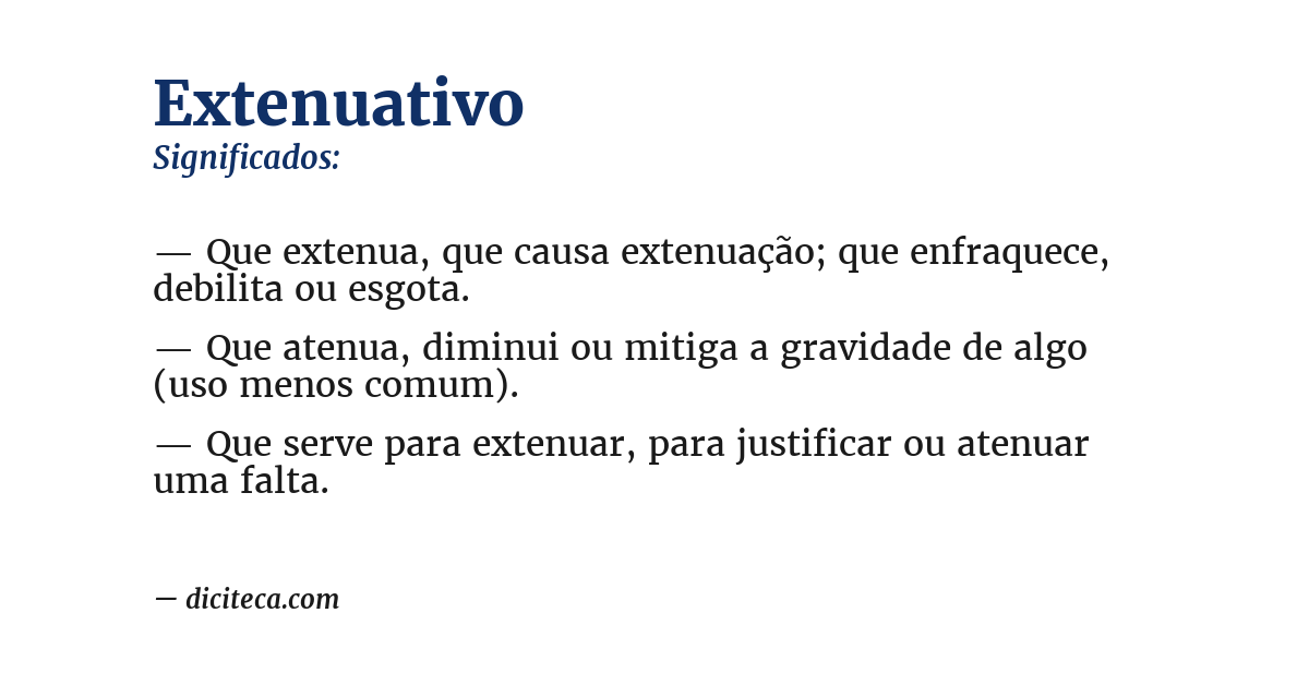 Significado de extenuativo