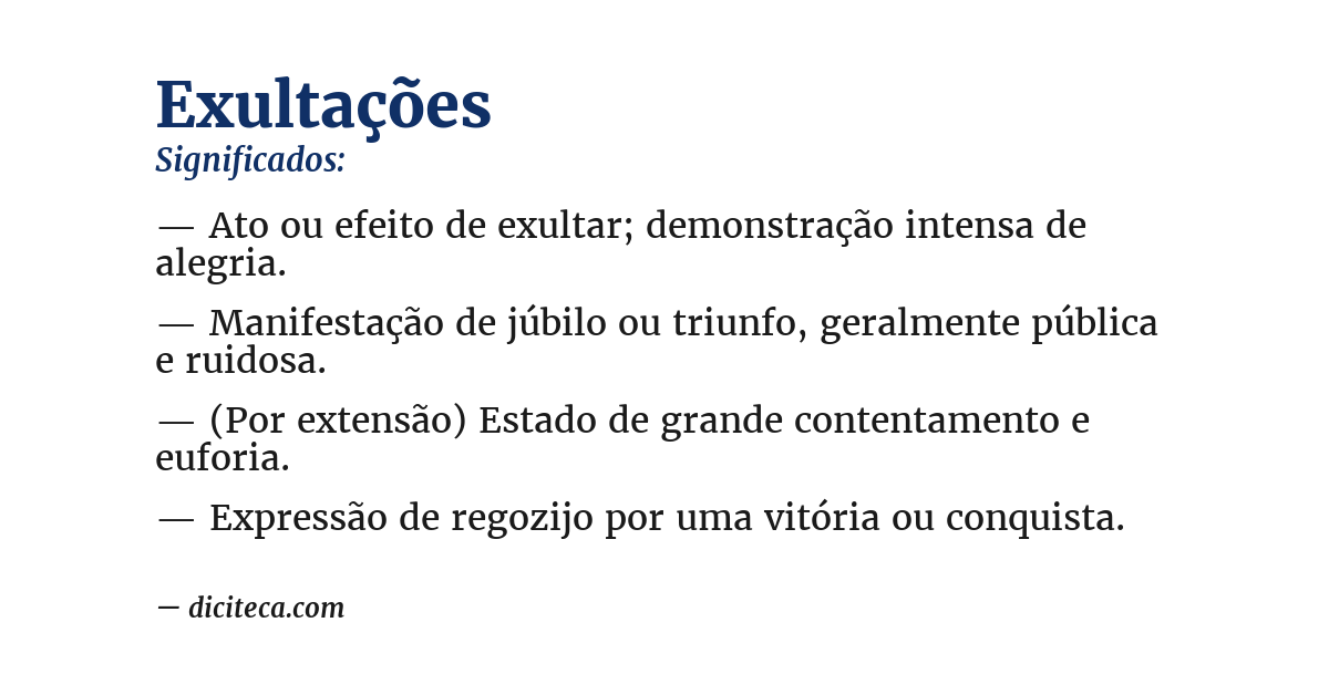 Significado de exultações