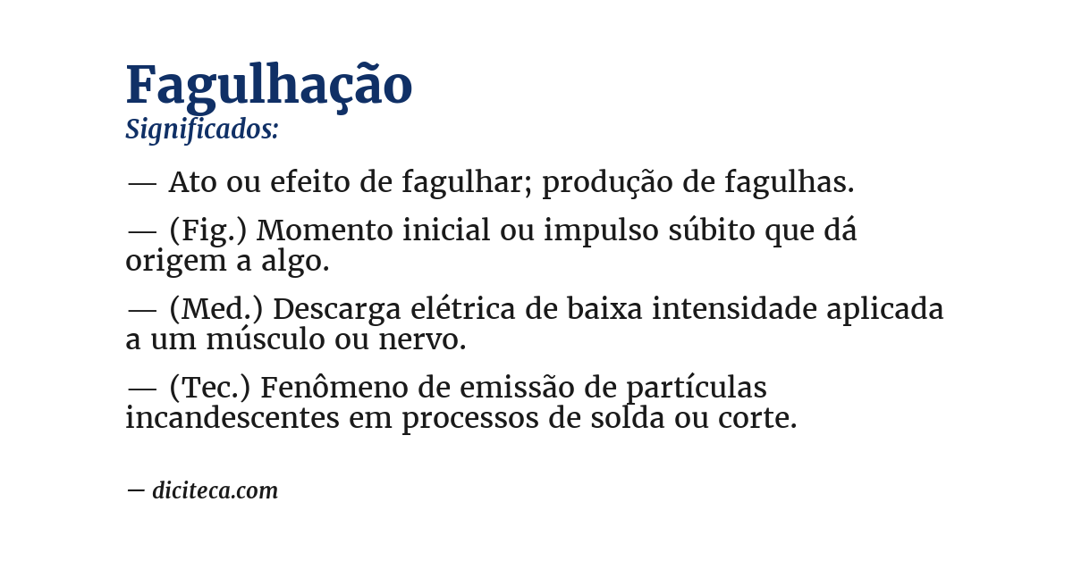Significado de fagulhação