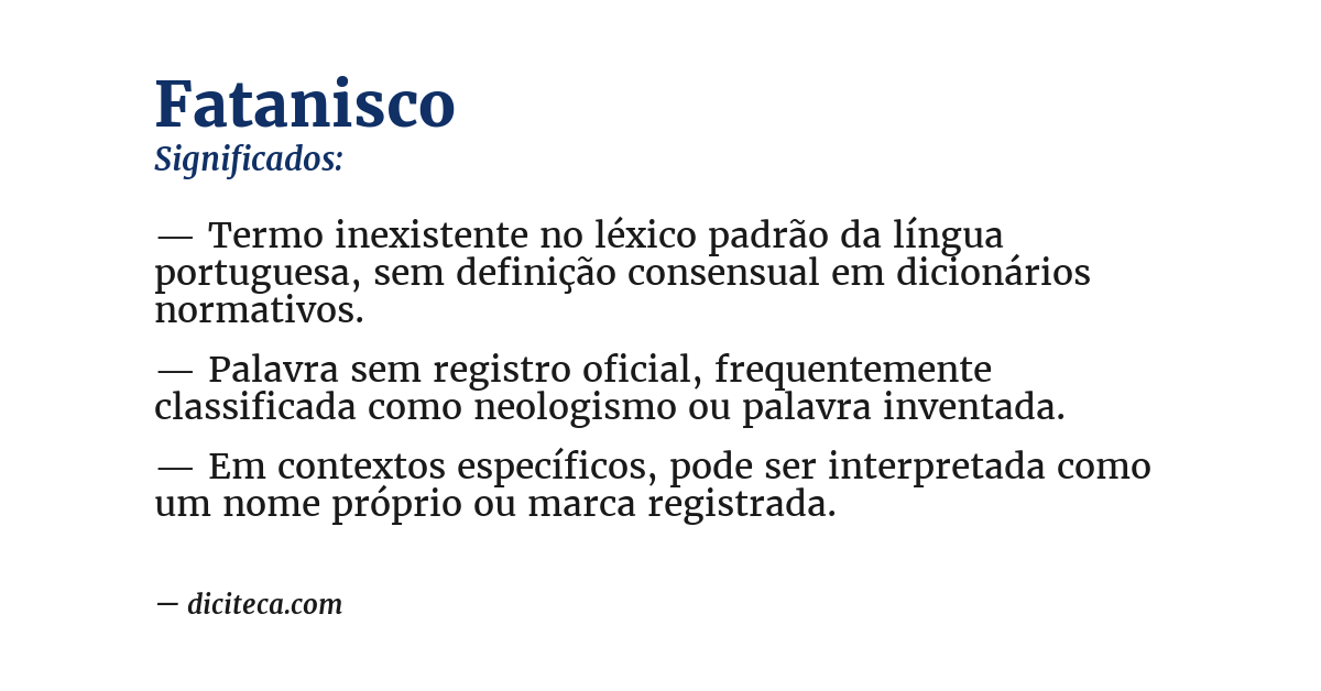 Significado de fatanisco