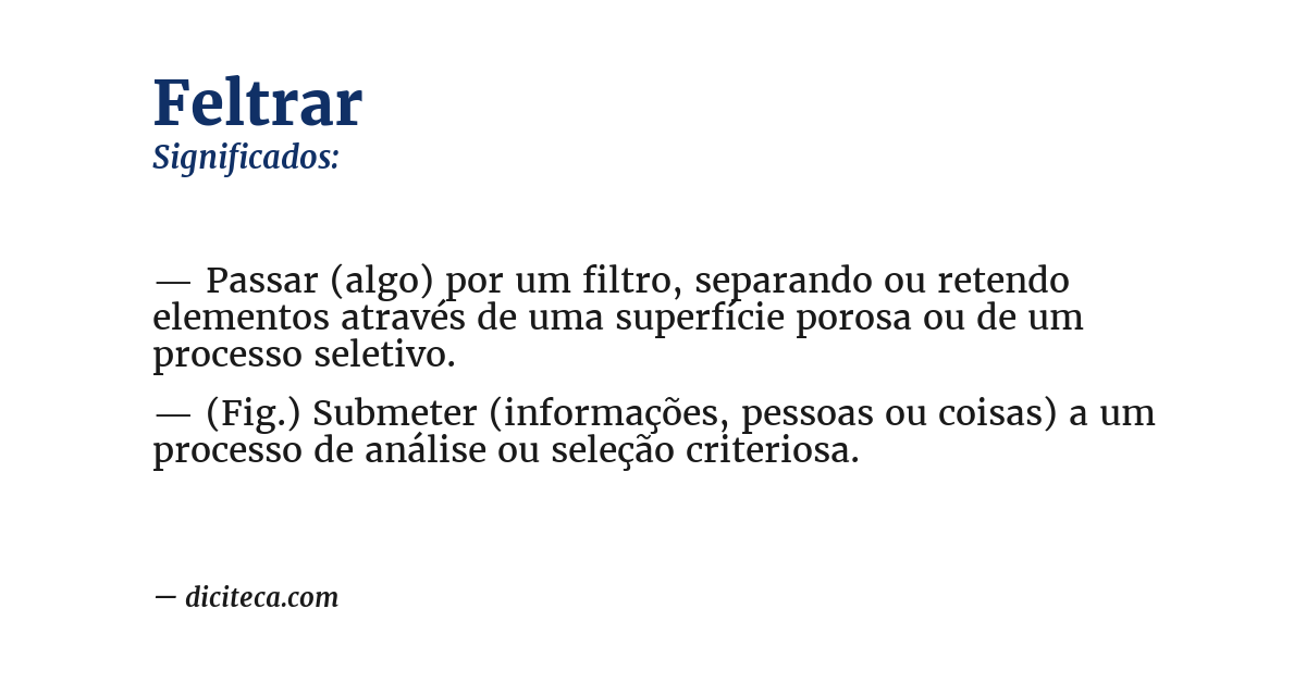Significado de feltrar