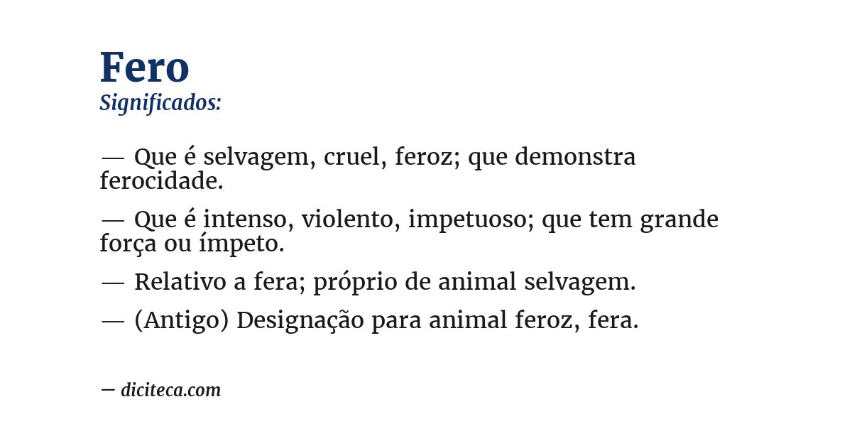 Significado de fero