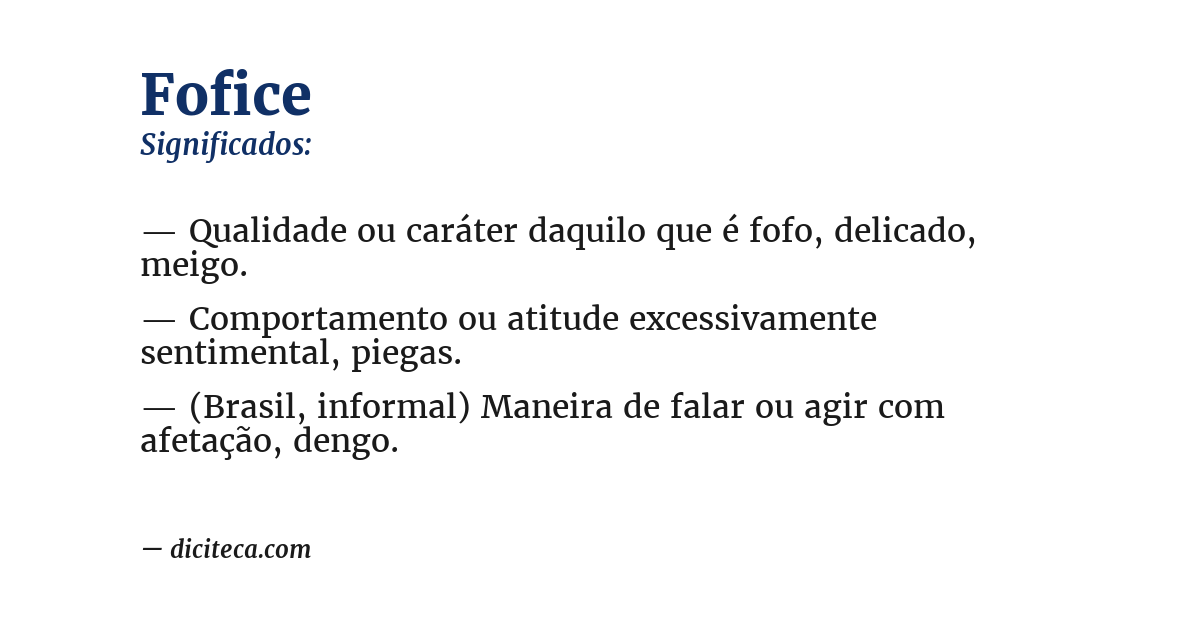 Significado de fofice