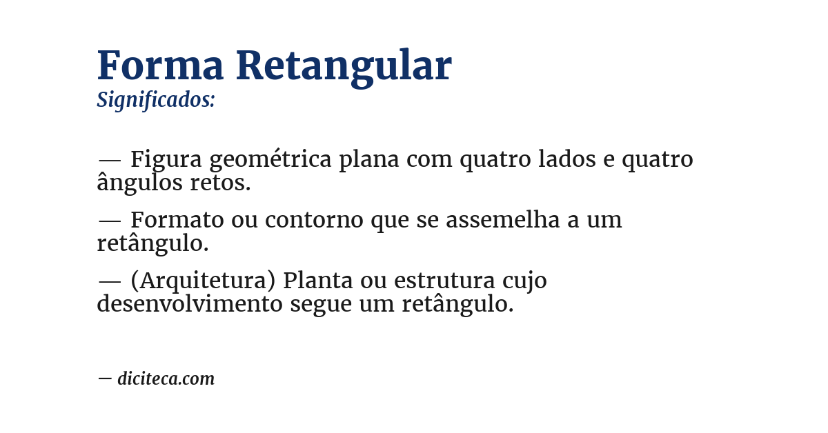 Significado de forma retangular