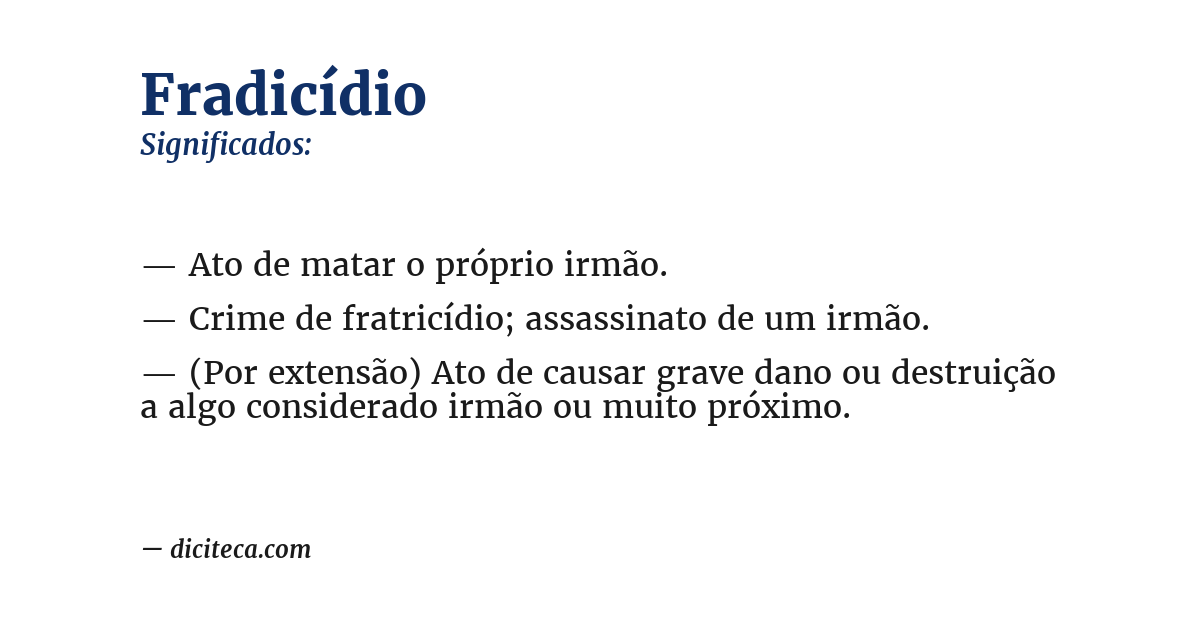 Significado de fradicídio