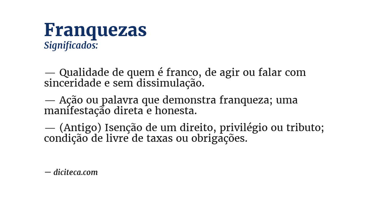 Significado de franquezas