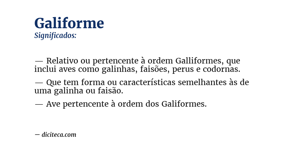 Significado de galiforme