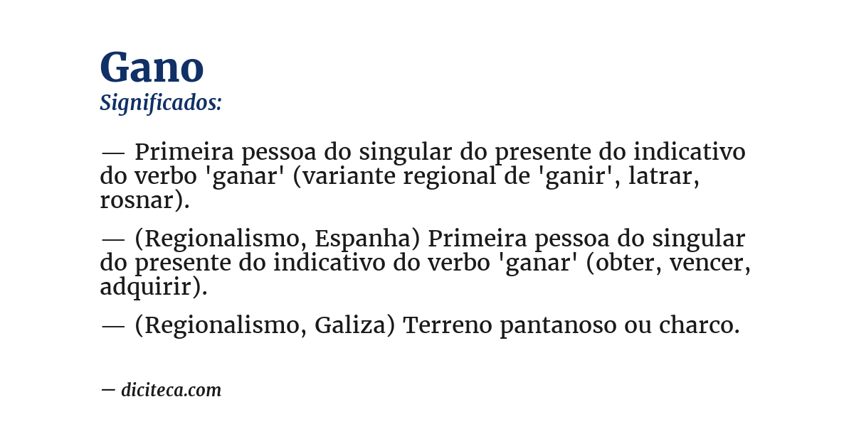 Significado de gano
