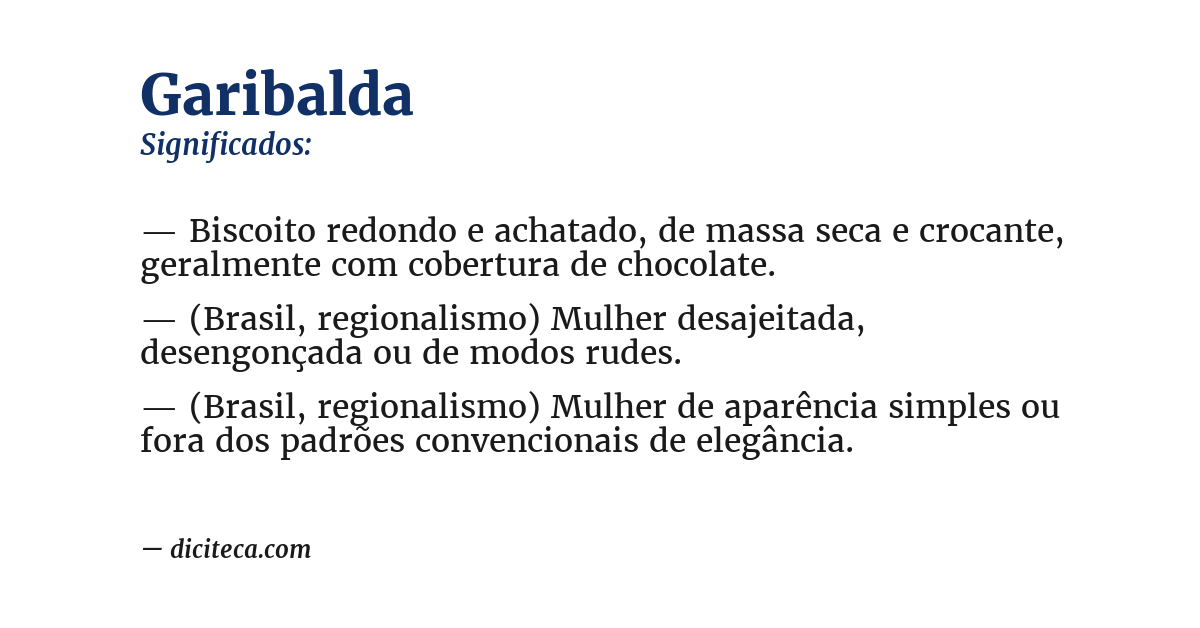 Significado de garibalda