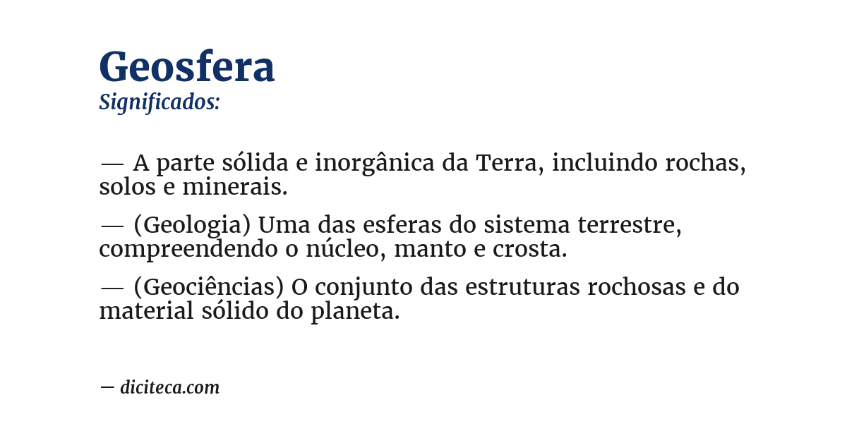 Significado de geosfera