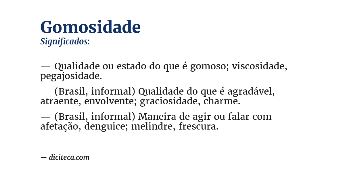 Significado de gomosidade