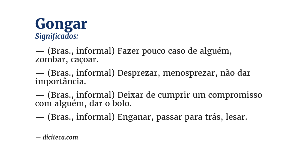 Significado de gongar