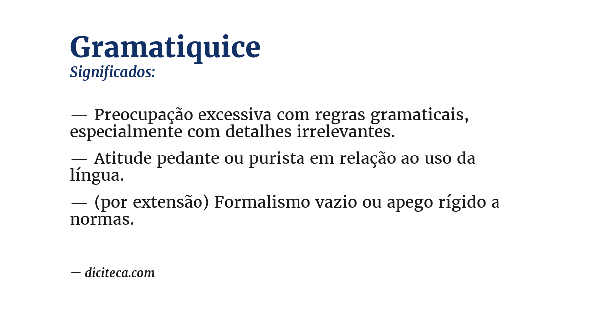 Significado de gramatiquice