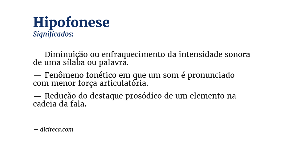 Significado de hipofonese