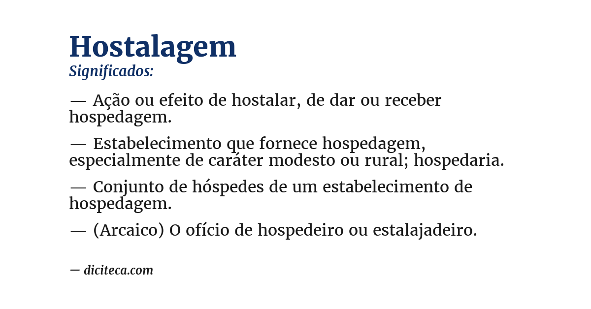 Significado de hostalagem