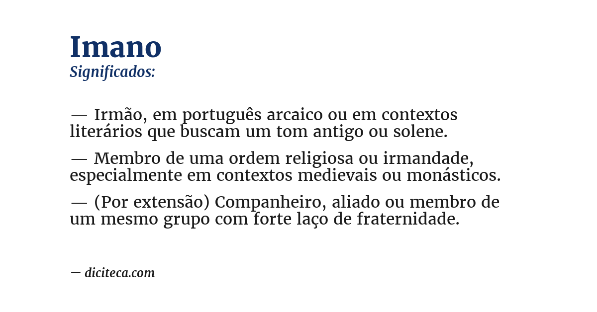 Significado de imano