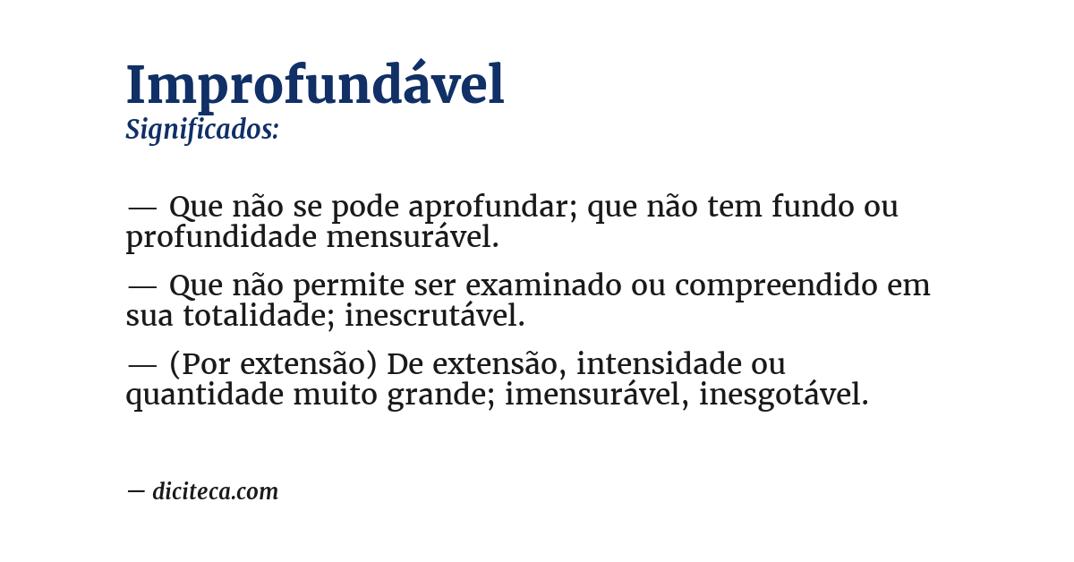 Significado de improfundável
