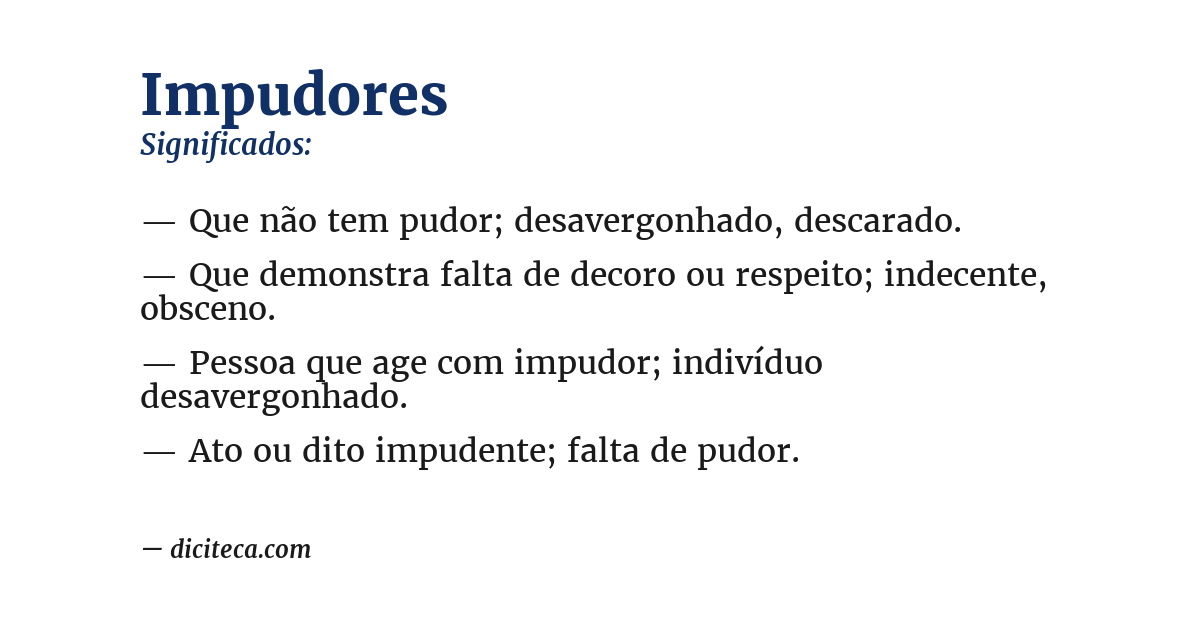 Significado de impudores