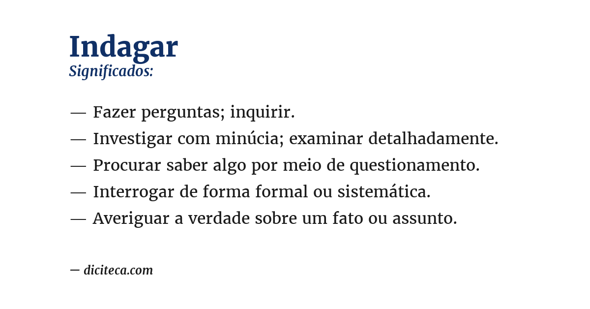 Significado de indagar
