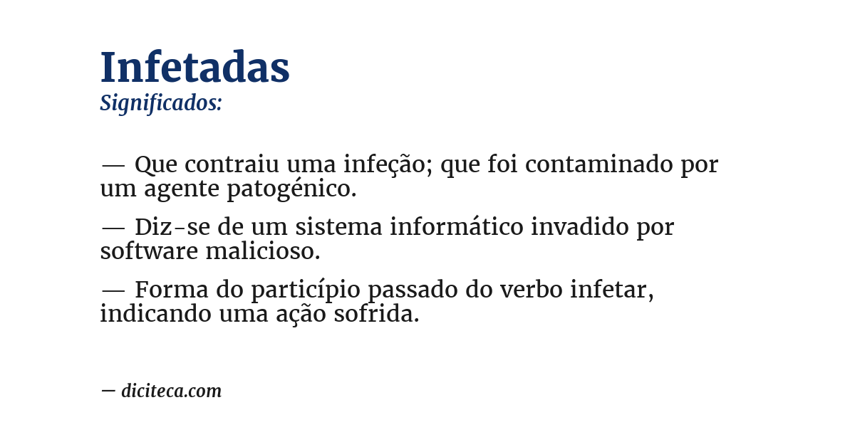 Significado de infetadas
