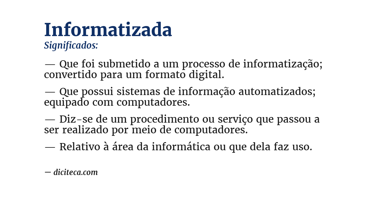 Significado de informatizada