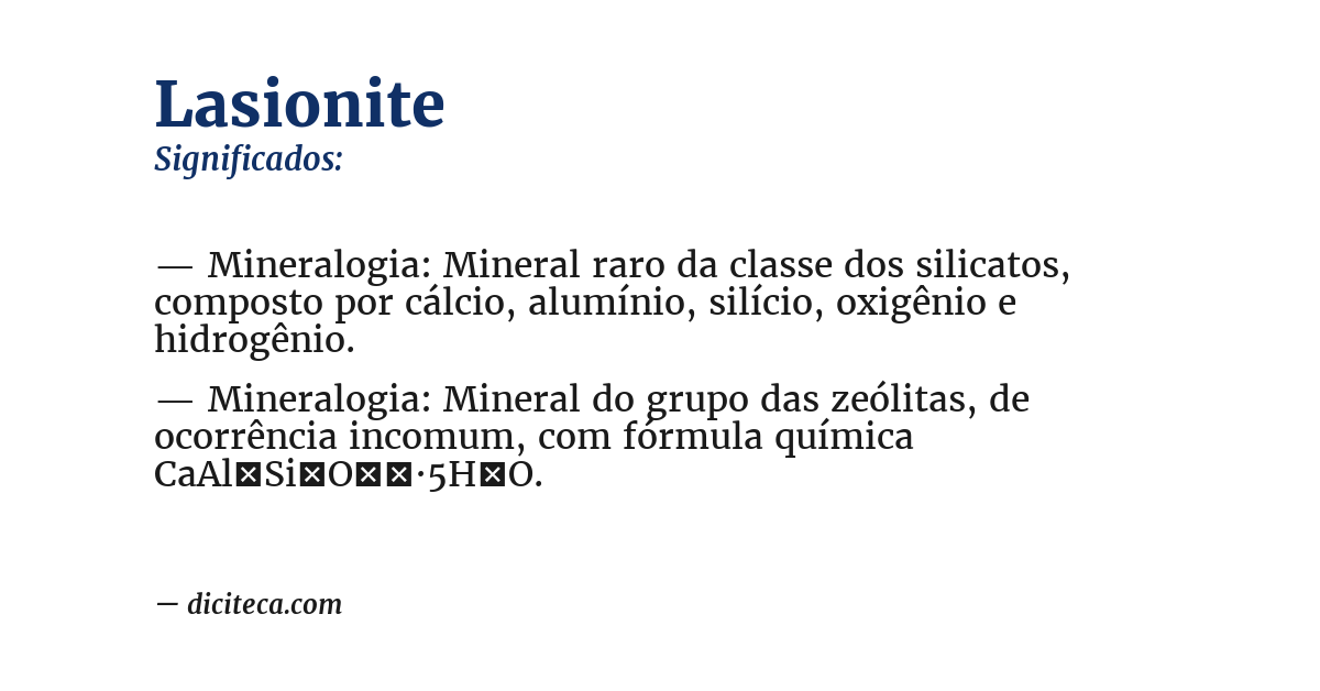Significado de lasionite