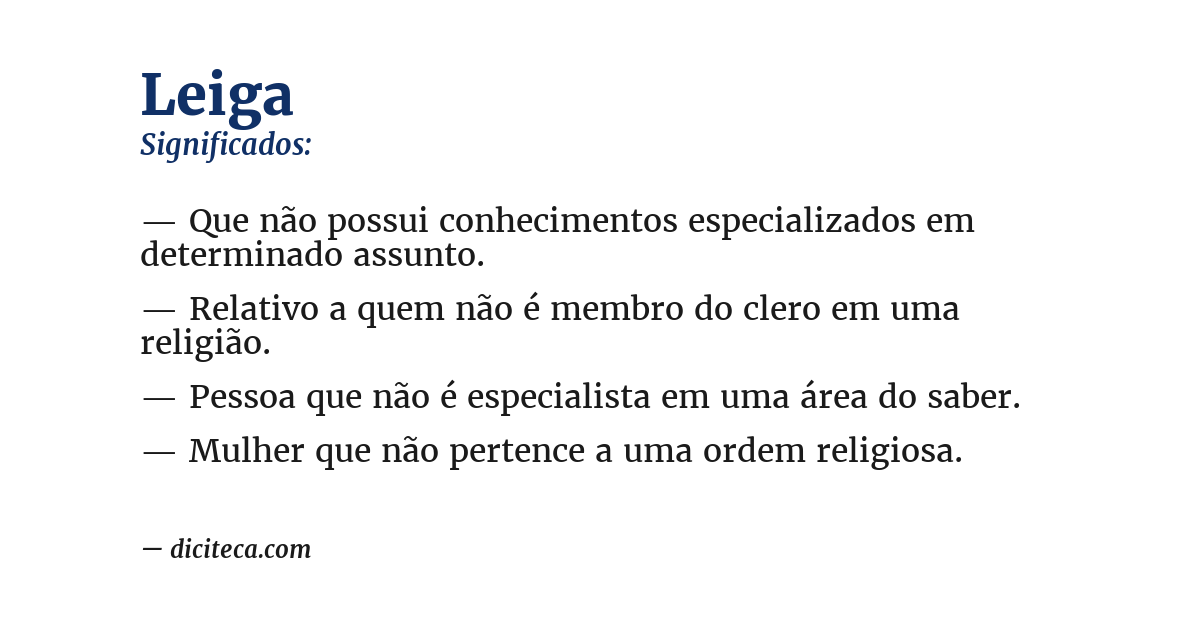 Significado de leiga