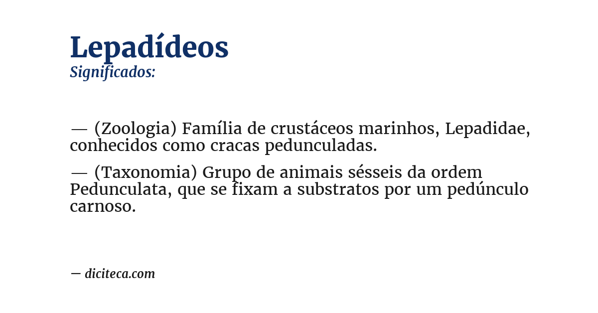 Significado de lepadídeos