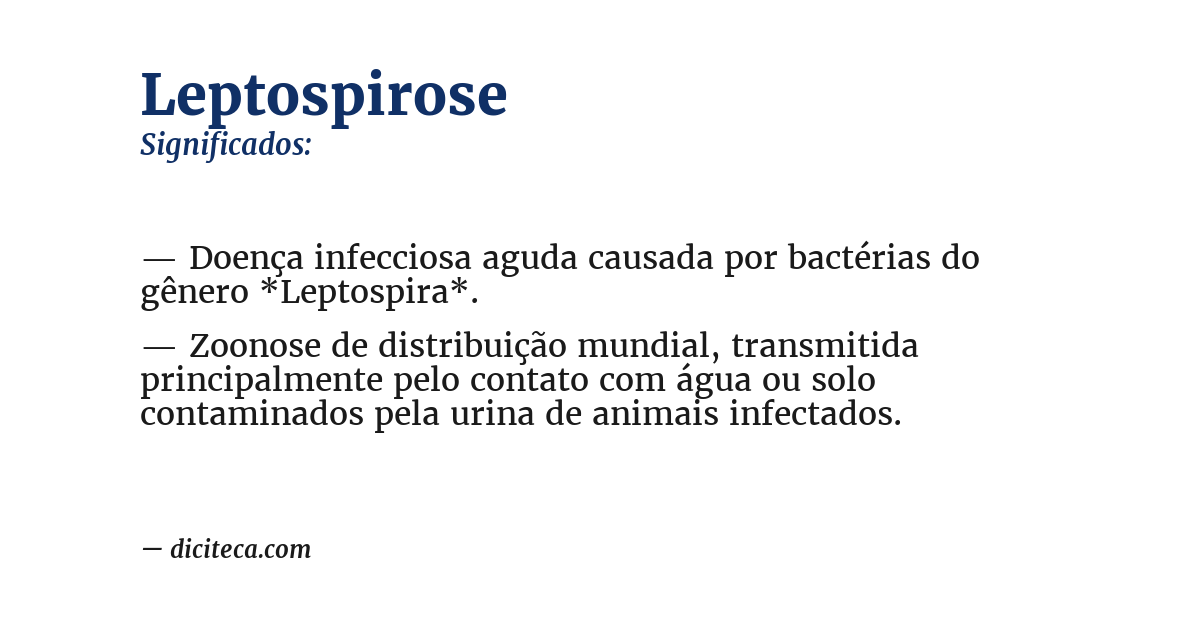 Significado de leptospirose